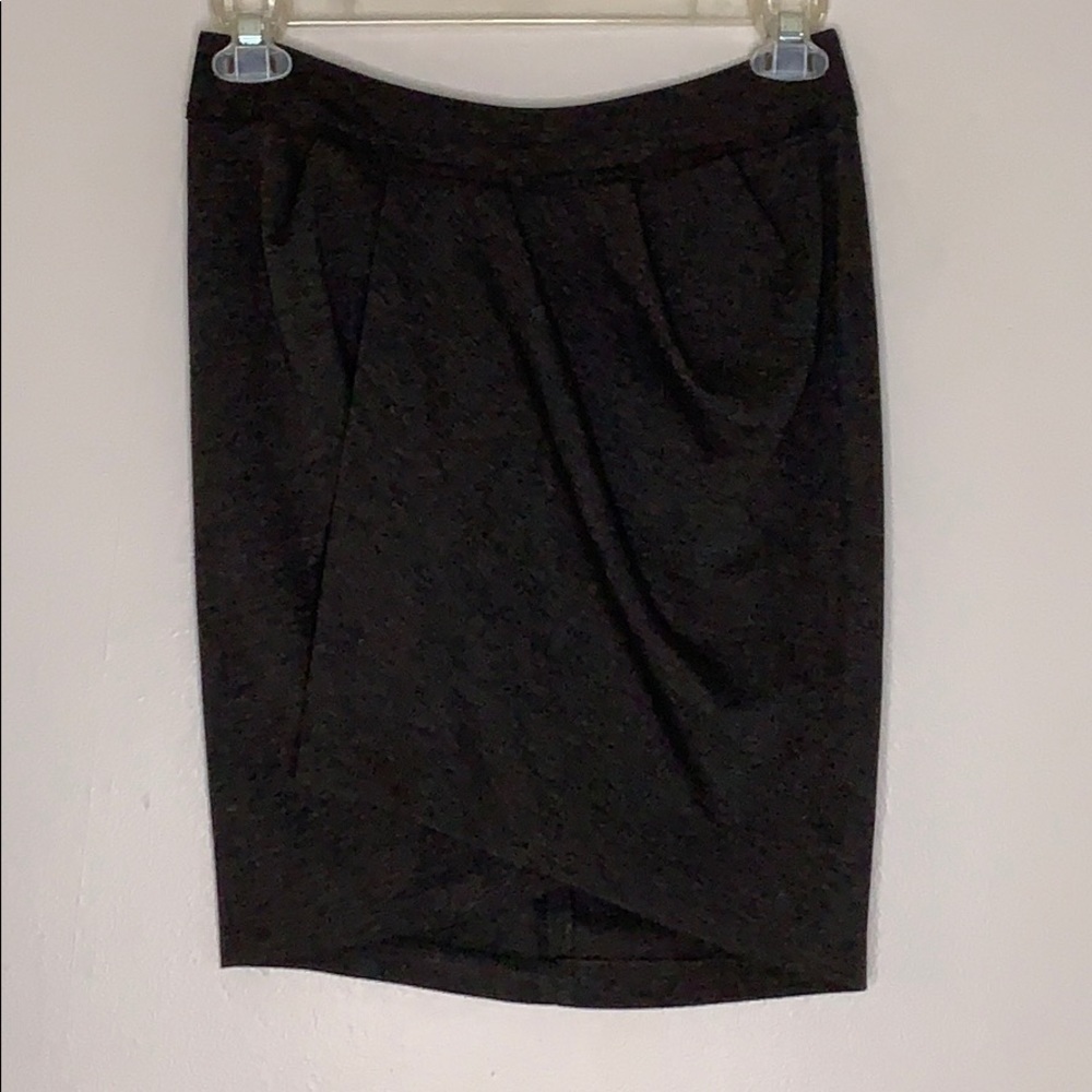 Yoana Baraschi Anthropologie Grey Tulip Skirt Faux Wrap knee length women’s 8